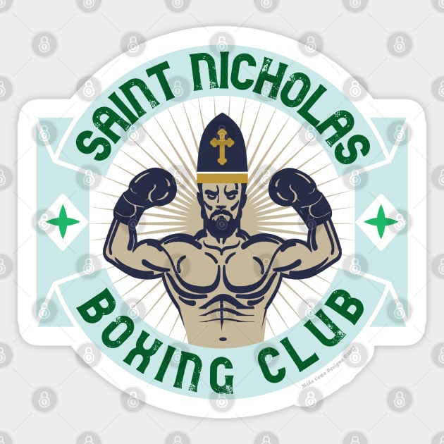 Saint Nicholas Boxing Club Sticker by MikeCottoArt